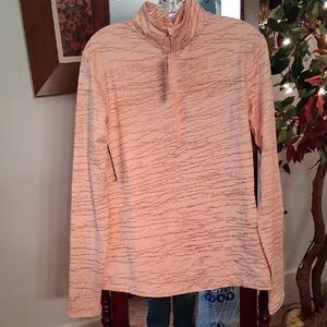 Nike Women's Peach Quarter-Zip Pullover Sz. L NWT